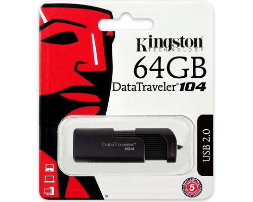 Флеш-накопитель KINGSTON 64GB USB 2.0 DataTraveler 104