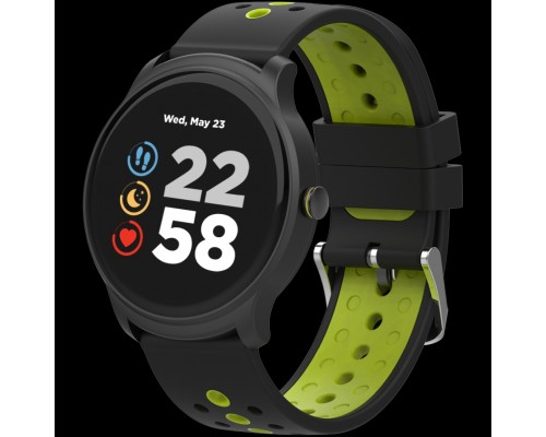 Смарт-часы CANYON Oregano SW-81 Smart watch, 1.3inches IPS full touch screen, Alloy+plastic body,IP68 waterproof, multi-sport mode with swimming mode, compatibility with iOS and android,Black-Green with extra belt, Host: 262x43.6x12.5mm, Strap: 240x2