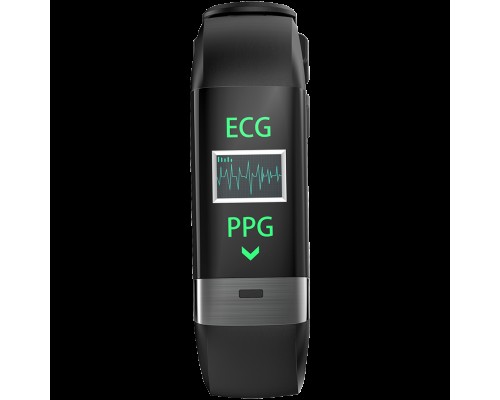 Смарт-часы Smart Band, colorful 0.96inch TFT, ECG+PPG function,  IP67 waterproof, multi-sport mode, compatibility with iOS and android, battery 105mAh, Black, host: 55*19.5*12mm, strap: 18wide*240mm, 24g