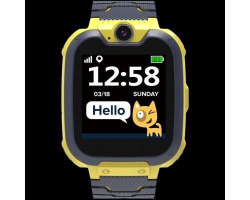 Смарт-часы Kids smartwatch, 1.54 inch colorful screen, Camera 0.3MP, Mirco SIM card, 32+32MB, GSM(850/900/1800/1900MHz), 7 games inside, 380mAh battery, compatibility with iOS and android, Yellow, host: 54*42.6*13.6mm, strap: 230*20mm, 45g
