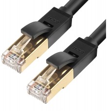 Патчкорд Greenconnect PROF категории 7 ethernet  0.5m F/FTP,  RJ45, CU, 28 AWG, литой, прямой , черный, экранированные коннекторы                                                                                                                         