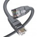 Патчкорд GCR прямой 5.0m LSZH UTP кат.6, серый, 24 AWG, литой без фиксатора, ethernet high speed, RJ45, T568B