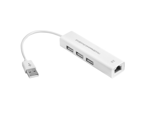 Разветвитель на 3 порта + 10/100Mbps Ethernet Network Greenconnect USB 2.0 GCR-AP03