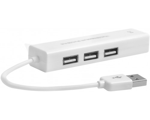 Разветвитель на 3 порта + 10/100Mbps Ethernet Network Greenconnect USB 2.0 GCR-AP03