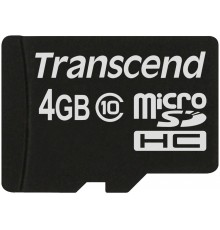 Карта памяти Transcend 4GB microSDHC Card Class 10 (SD 2.0) no adapter                                                                                                                                                                                    