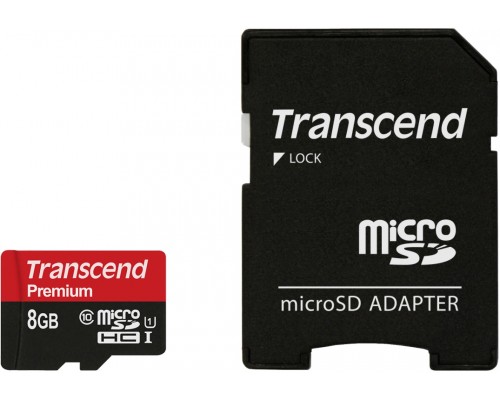 Карта памяти Transcend 8GB microSDHC Class 10 UHS-I 400x (Premium)