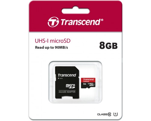 Карта памяти Transcend 8GB microSDHC Class 10 UHS-I 400x (Premium)