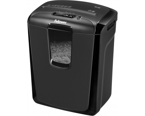 Шредер Fellowes®  M-8C.  (8 листов) , 15 литров, 4х50 мм (класс 3), индикатор перегрева двиг, уничт: скоб/скрепк/карты.