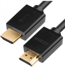 Кабель Greenconnect 1.8m HDMI версия 2.0, HDR 4:2:2, Ultra HD, 4K 60 fps 60Hz/5K*30Hz, 3D, AUDIO, 18.0 Гбит/с, 28/28 AWG, OD7.3mm, тройной экран, черный, GCR-HM411-1.8m                                                                                  