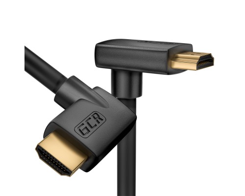 Кабель GCR 2.0m HDMI 2.0, M правый угол/M верхний угол, черный нейлон, HDR 4:2:2, Ultra HD, 4K 60 fps 60Hz/5K*30Hz, 3D, AUDIO, 18.0 Гбит/с, 28/28 AWG, GCR-53289