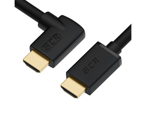 Кабель GCR 0.5m HDMI 2.0, M/M правый угол, черный нейлон, HDR 4:2:2, Ultra HD, 4K 60 fps 60Hz/5K*30Hz, 3D, AUDIO, 18.0 Гбит/с, 28/28 AWG, GCR-53295