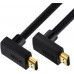 Кабель GCR 3.0m HDMI 2.0, M верхний угол /M верхний угол, черный, HDR 4:2:2, Ultra HD, 4K 60 fps 60Hz/5K*30Hz, 3D, AUDIO, 18.0 Гбит/с, 28/28 AWG, GCR-52311