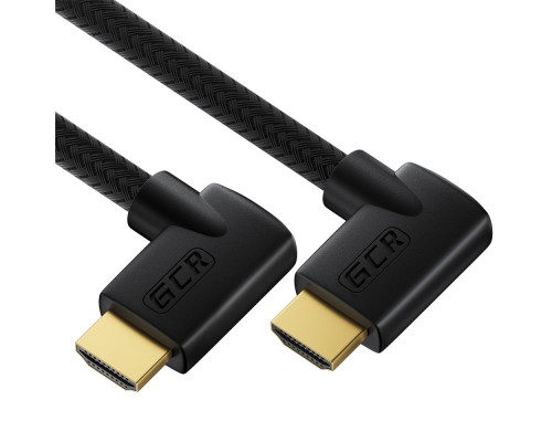 Кабель GCR 1.0m HDMI 2.0, M правый угол /M правый угол, черный, HDR 4:2:2, Ultra HD, 4K 60 fps 60Hz/5K*30Hz, 3D, AUDIO, 18.0 Гбит/с, 28/28 AWG, GCR-52312