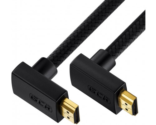 Кабель GCR 1.0m HDMI 2.0, M верхний угол /M верхний угол, черный, HDR 4:2:2, Ultra HD, 4K 60 fps 60Hz/5K*30Hz, 3D, AUDIO, 18.0 Гбит/с, 28/28 AWG, GCR-52309