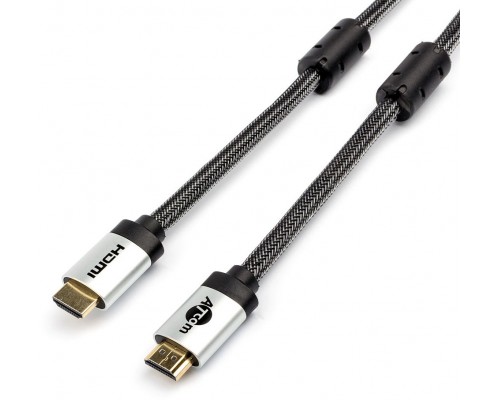 Кабель HDMI 15 м (HIGH speed, Metal gold, в чулке, в пакете)