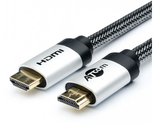 Кабель HDMI 15 м (HIGH speed, Metal gold, в чулке, в пакете)