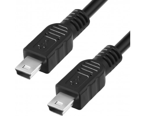 Кабель Greenconnect 0.2m USB 2.0, MiniUSB, M/M, черный, 28/28 AWG, GCR-50817