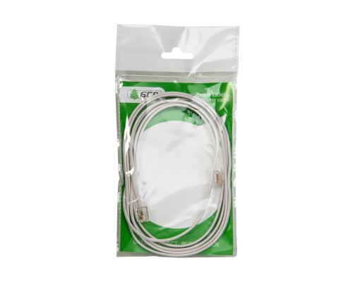 Телефонный шнур Greenconnect удлинитель для аппарата  10.0m GCR-TP6P4C-10.0m, 6P4C (джек 6p4c - jack 6p4c) белый