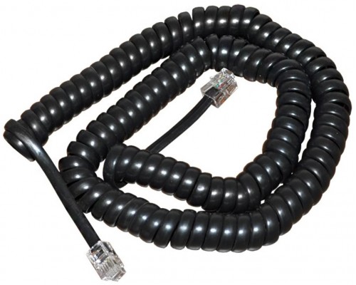 Телефонный шнур Greenconnect витой для трубки  10m, RJ9 4P4C (джек) черный, GCR-50967