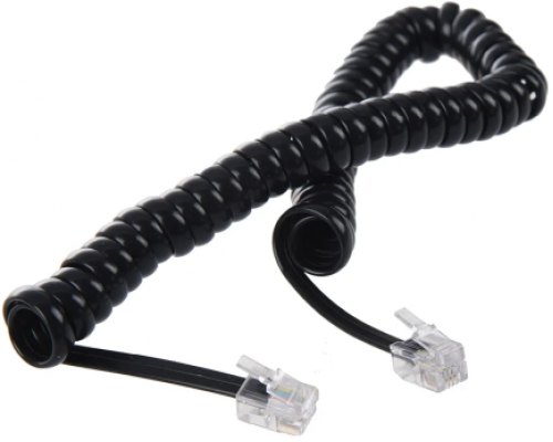 Телефонный шнур Greenconnect витой для трубки  7.5m, RJ9 4P4C (джек) черный, GCR-TPC4P4C2-7.5m