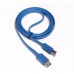 Удлинитель Greenconnect PROF 1.5m USB 2.0, AM/AF, плоский синий, морозостойкий, GCR-UEC2M2-BD-1.5m