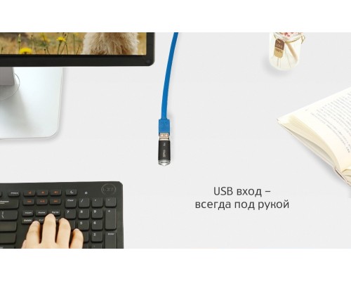 Удлинитель Greenconnect PROF 1.5m USB 2.0, AM/AF, плоский синий, морозостойкий, GCR-UEC2M2-BD-1.5m