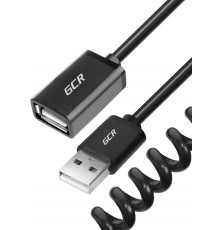 Удлинитель Greenconnect 1.0m  USB 2.0, AM/AF витой, черный, 28/28 AWG, экран, Premium, GCR-50522                                                                                                                                                          