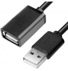 Удлинитель Greenconnect 2.0m  USB 2.0, AM/AF витой, черный, 28/28 AWG, экран, Premium, GCR-UEC0M-BB2S-2.0m                                                                                                                                                