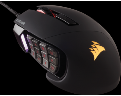 Игровая мышь Corsair Gaming™ SCIMITAR RGB ELITE, MOBA/MMO Gaming Mouse, Black, Backlit RGB LED, 18000 DPI, Optical (EU version)