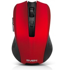 Беспроводная мышь SVEN RX-350W красная  (5+1кл. 600-1400DPI, SoftTouch, блист)                                                                                                                                                                            