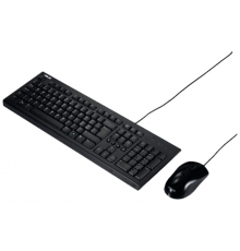 Комплект, клавиатура и мышь Проводная Клавиатура + Мышь(набор) ASUS U2000. USB KB+ USB Optical Mouse 3but+Roll.Black                                                                                                                                      