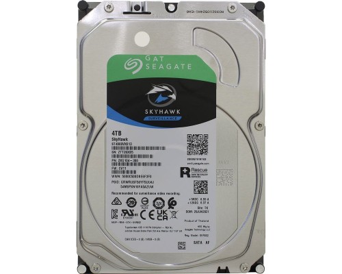 Жёсткий диск HDD SATA Seagate 4Tб, ST4000VX013, Skyhawk Guardian Surveillance, 5400 rpm,256Mb buffer