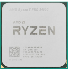 Процессор CPU AMD Ryzen 5 PRO 2400G, 4/8, 3.6-3.9GHz, 384KB/2MB/4MB, AM4, 65W, Radeon Vega 11, YD240BC5M4MFB                                                                                                                                              