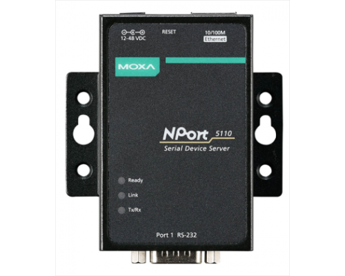 Ethernet сервер последовательных интерфейсов,  NPort 5110-T 1 Port RS-232 device server,DB9,t:-40/+70, без адаптера питания