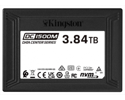 Накопитель SSD Kingston Enterprise SSD 3,84TB DC1500M U.2 PCIe NVMe SSD (R3100/W2700MB/s) 1DWPD (Data Center SSD for Enterprise)