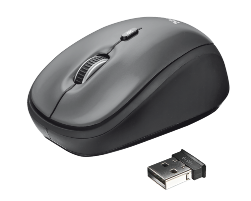 Мышь Trust Wireless Mouse Yvi, USB, 800-1600dpi, Black, подходит под обе руки [18519]