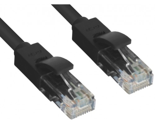 Патчкорд Greenconnect  прямой 4.0m UTP кат.5e, черный, позолоченные контакты, 24 AWG, литой, Greenconnect-LNC06-4.0m, ethernet high speed 1 Гбит/с, RJ45, T568B