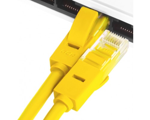Патчкорд Greenconnect  прямой 3.0m, UTP кат.5e, желтый, позолоченные контакты, 24 AWG, литой, GCR-LNC02-3.0m, ethernet high speed 1 Гбит/с, RJ45, T568B