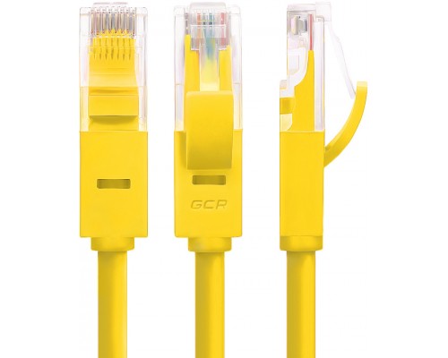 Патчкорд Greenconnect  прямой 3.0m, UTP кат.5e, желтый, позолоченные контакты, 24 AWG, литой, GCR-LNC02-3.0m, ethernet high speed 1 Гбит/с, RJ45, T568B