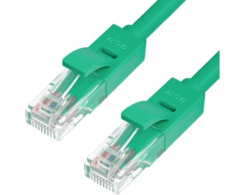 Патчкорд Greenconnect  прямой, малодымный LSZH 2.0m UTP кат.6, зеленый, 24 AWG, литой, ethernet high speed, RJ45, T568B, GCR-50728