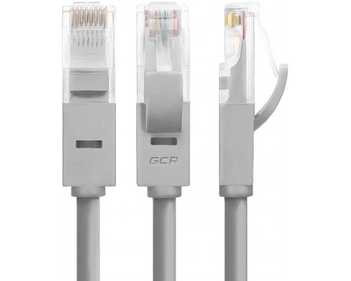 Патчкорд Greenconnect  прямой, малодымный LSZH 3.0m UTP кат.5e, серый, 24 AWG, литой, ethernet high speed 1 Гбит/с, RJ45, T568B, GCR-50687