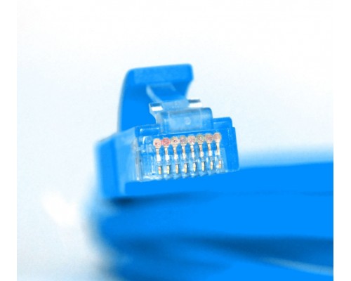 Патчкорд Greenconnect  прямой 2.0m UTP кат.6, синий, позолоченные контакты, 24 AWG, литой, GCR-LNC601-2.0m, ethernet high speed, RJ45, T568B