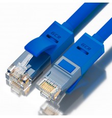 Патчкорд Greenconnect  прямой 2.5m UTP кат.5e, синий, позолоченные контакты, 24 AWG, литой, GCR-LNC01-2.5m, ethernet high speed 1 Гбит/с, RJ45, T568B                                                                                                     