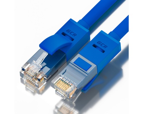 Патчкорд Greenconnect  прямой 2.5m UTP кат.5e, синий, позолоченные контакты, 24 AWG, литой, GCR-LNC01-2.5m, ethernet high speed 1 Гбит/с, RJ45, T568B