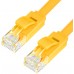 Патчкорд Greenconnect  PROF плоский прямой 2.0m, UTP медь кат.6, желтый, 30 AWG, GCR-LNC622-2.0m, ethernet high speed 10 Гбит/с, RJ45, T568B