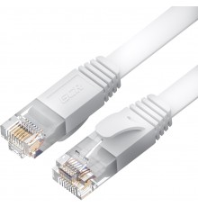 Патчкорд GCR  PROF плоский прямой 2.0m, UTP медь кат.6, белый, 30 AWG, ethernet high speed 10 Гбит/с, RJ45, T568B, GCR-52858                                                                                                                              