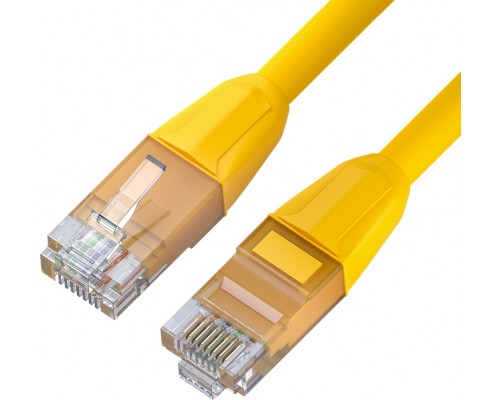 Патчкорд GCR  прямой 3.0m LSZH UTP кат.6, желтый, 24 AWG, литой без фиксатора, ethernet high speed, RJ45, T568B