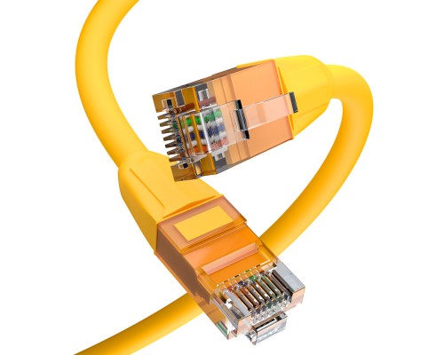 Патчкорд GCR  прямой 3.0m LSZH UTP кат.6, желтый, 24 AWG, литой без фиксатора, ethernet high speed, RJ45, T568B