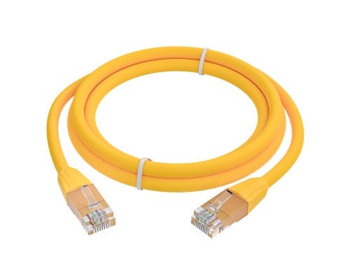 Патчкорд GCR  прямой 3.0m LSZH UTP кат.6, желтый, 24 AWG, литой без фиксатора, ethernet high speed, RJ45, T568B