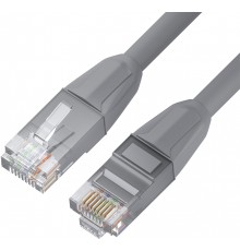 Патчкорд GCR  прямой 1.5m LSZH UTP кат.6, серый, 24 AWG, литой без фиксатора, ethernet high speed, RJ45, T568B, GCR-52749                                                                                                                                 